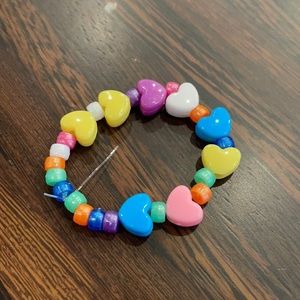 Rainbow beads and heart bracelet
